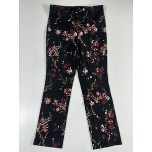 Jules & Leopold Pants Women's Size S/P Black Floral Print Pull Ankle